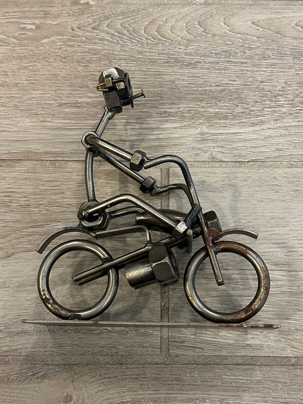 VTG Hinz & Kunst Original Nuts And Bolts Metal Bicycle Man Sculpture